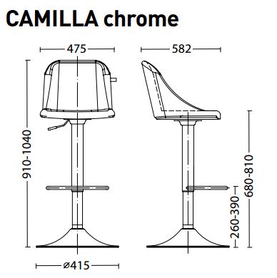 Барный стул Камилла хром (Camilla chrome) Новый Стиль 